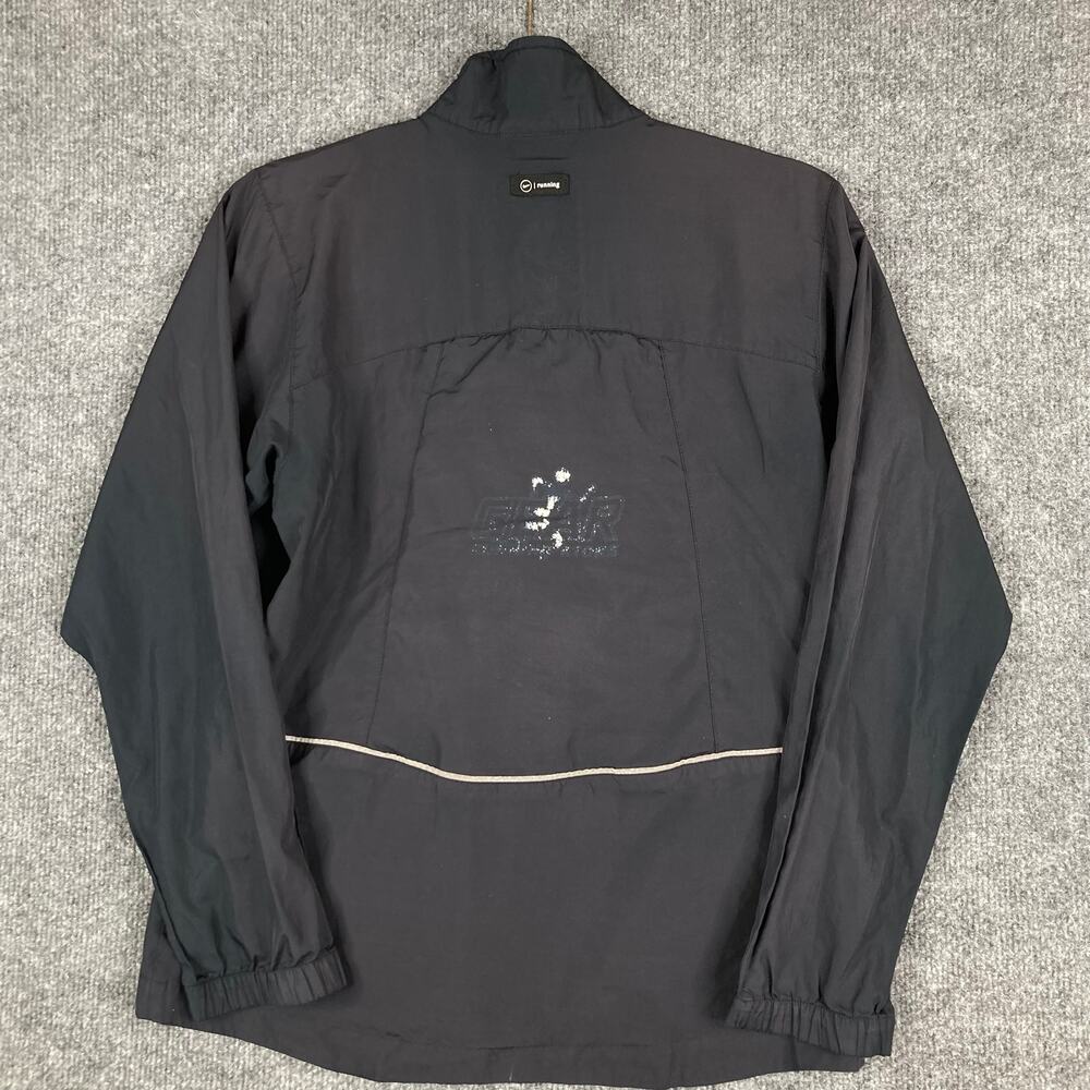 Nike Jacket Womens XS Black Full Zip Windbreaker White‎ Trim Track Athletic Logo - Picture 8 of 10